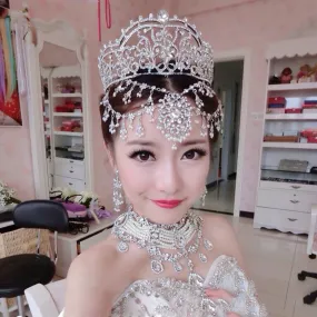 Bridal Wedding Rhinestone Tiara set at Bling Brides Bouquet online bridal store