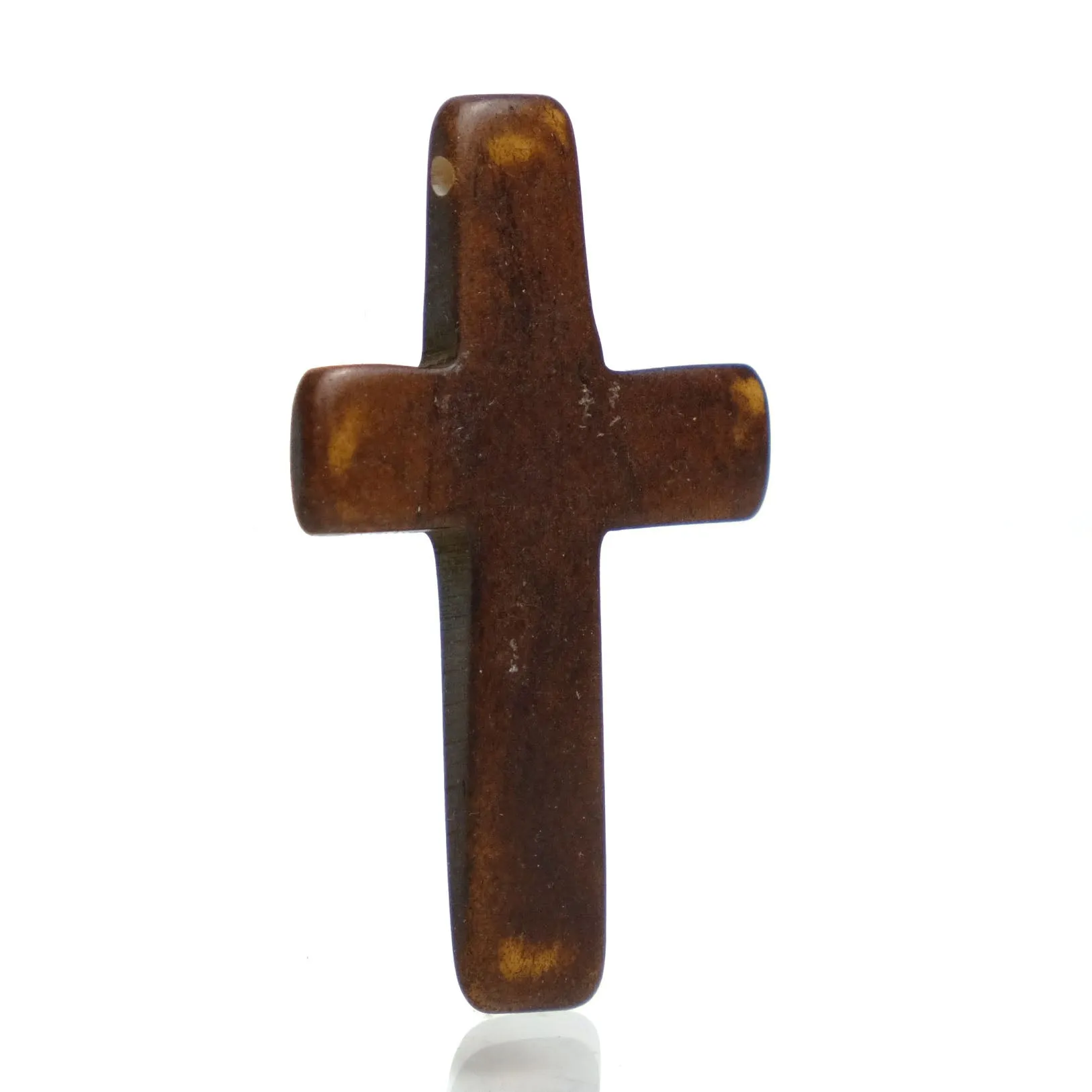 Carved Cross Bone Pendant Bead