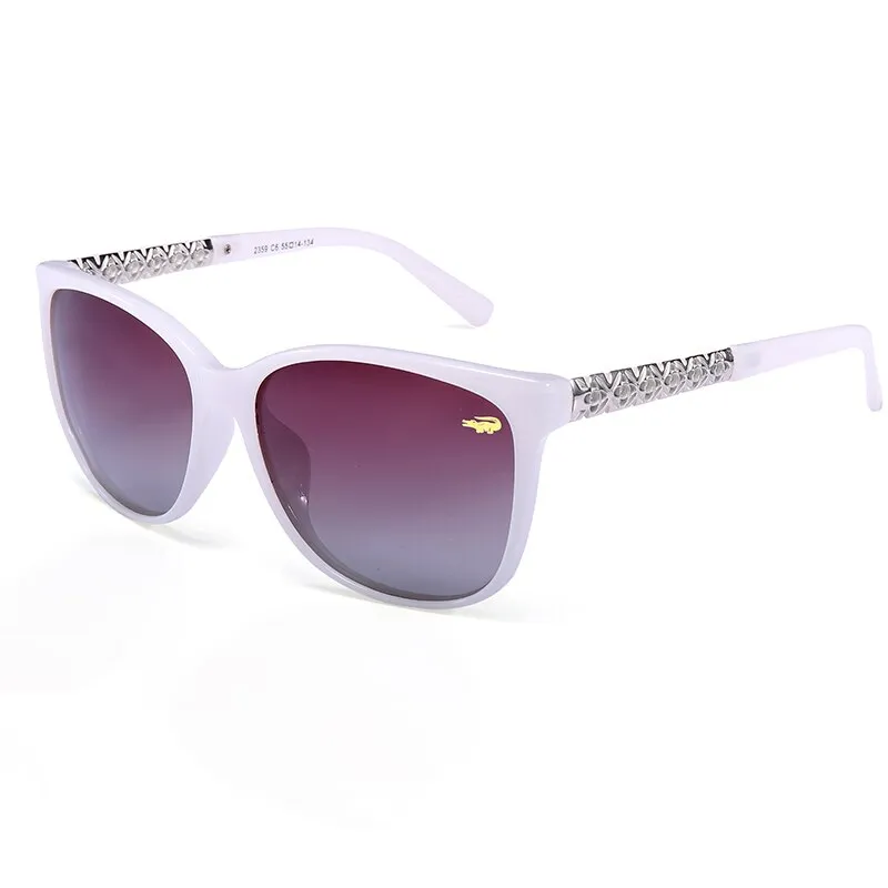 Cat Eye polaroid Sunglasses Women White Frame Gradient  Sun Glasses Driving UV400 Fashion Eyewear Box