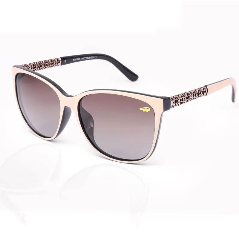 Cat Eye polaroid Sunglasses Women White Frame Gradient  Sun Glasses Driving UV400 Fashion Eyewear Box