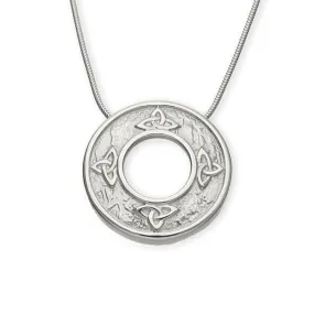 Celtic Knot Work Round Eternal Trinity Pendant