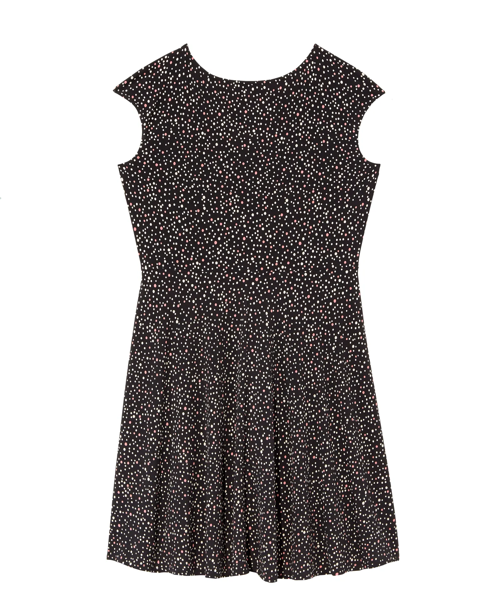 Ceram Criss-Cross Neck Fit and Flare Dress | Black / Mauve