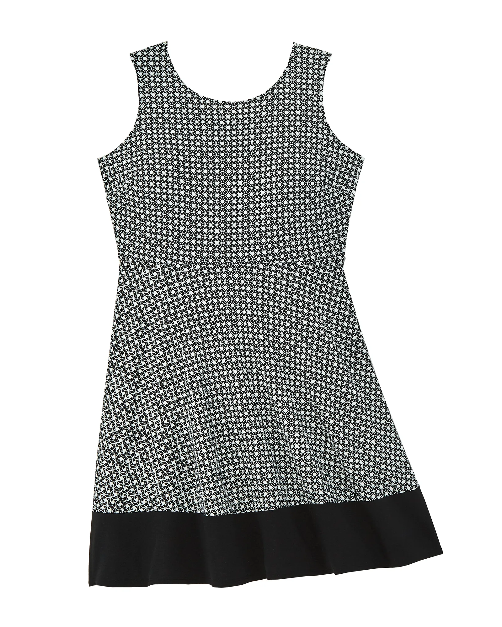 Cercis Sleeveless Fit and Flare Dress | Black / Ivory