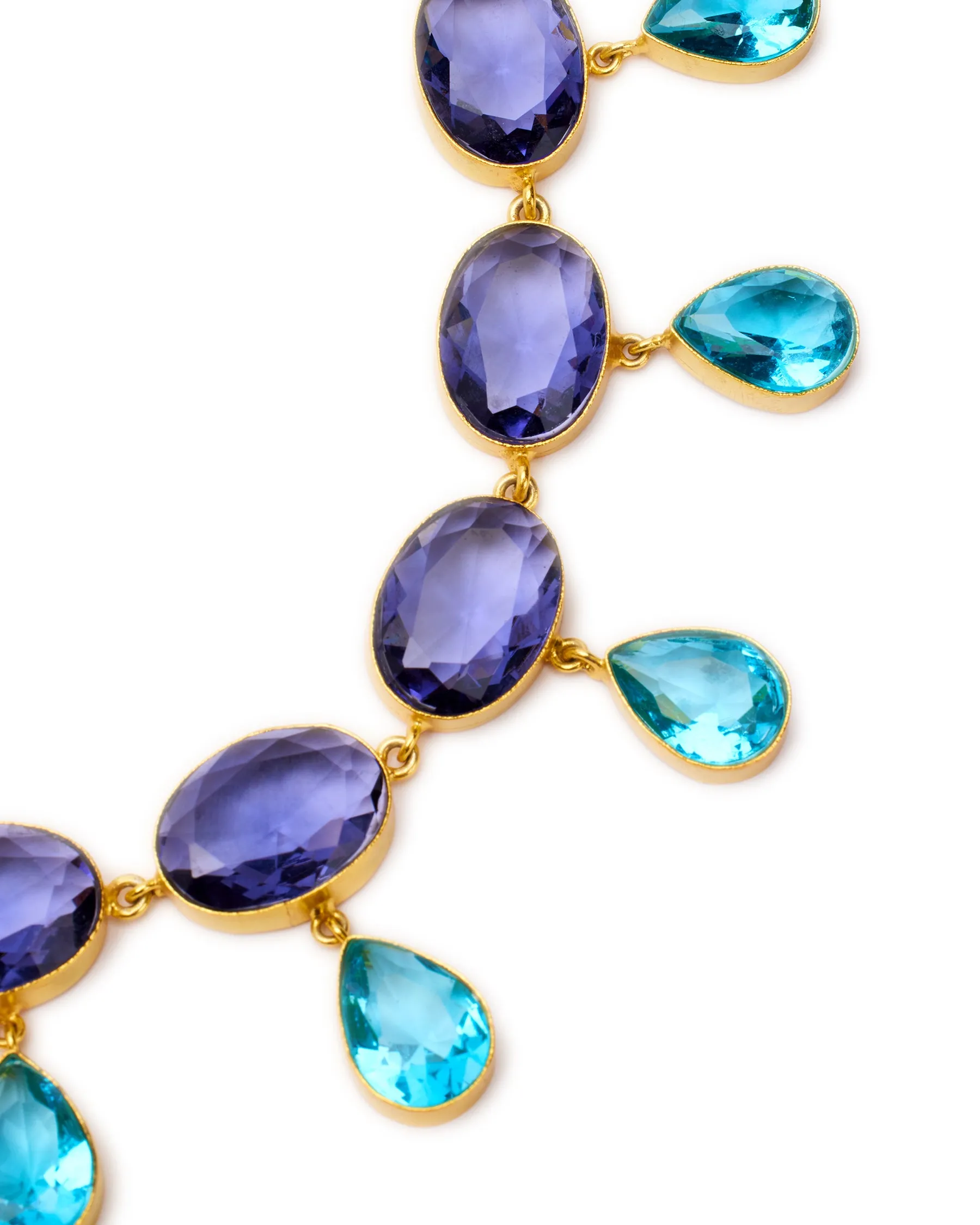 Chiara Dewdrop Necklace in Amethyst Purple and Crystal Blue