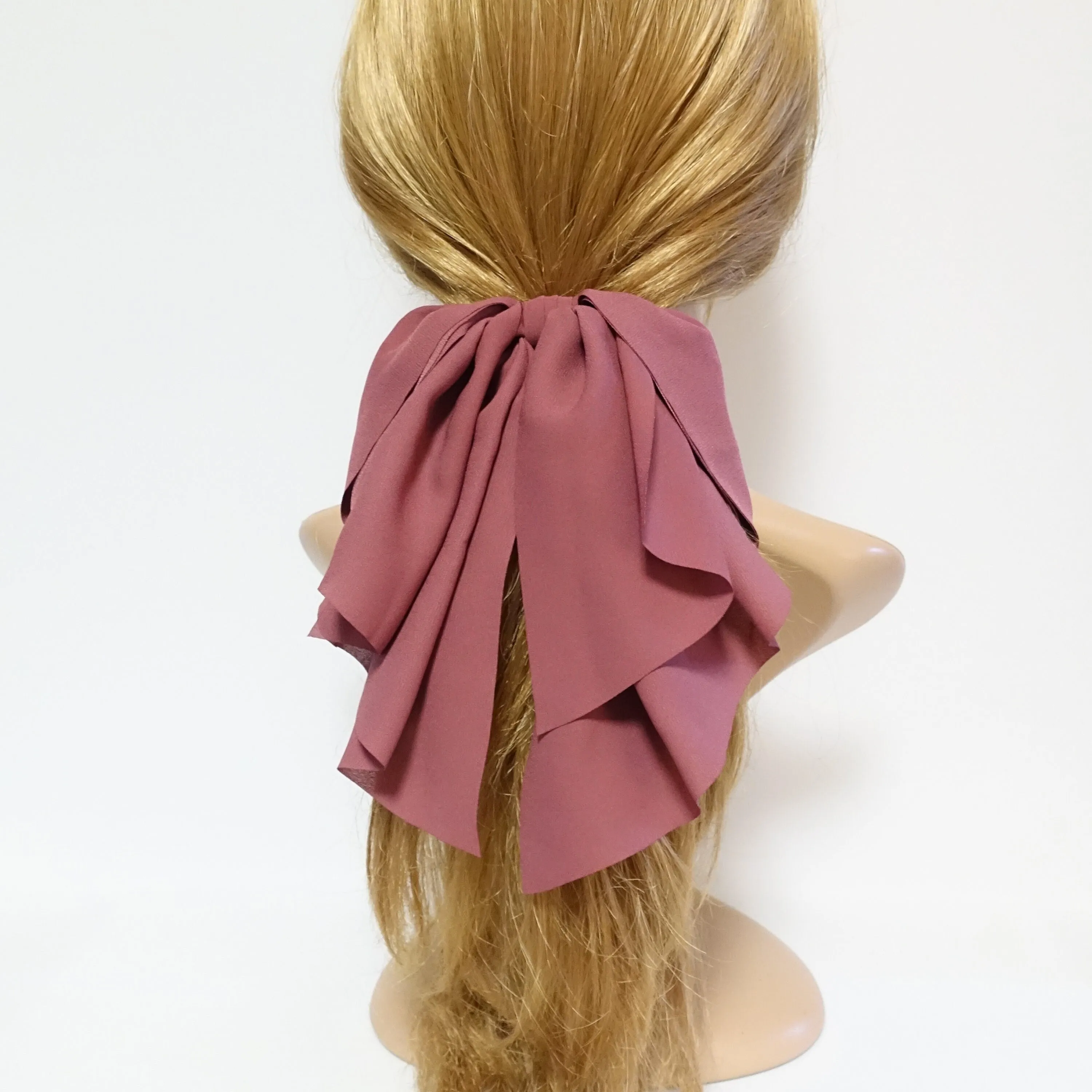 chiffon drape frill  layered  hair bow feminine style women hair accessories