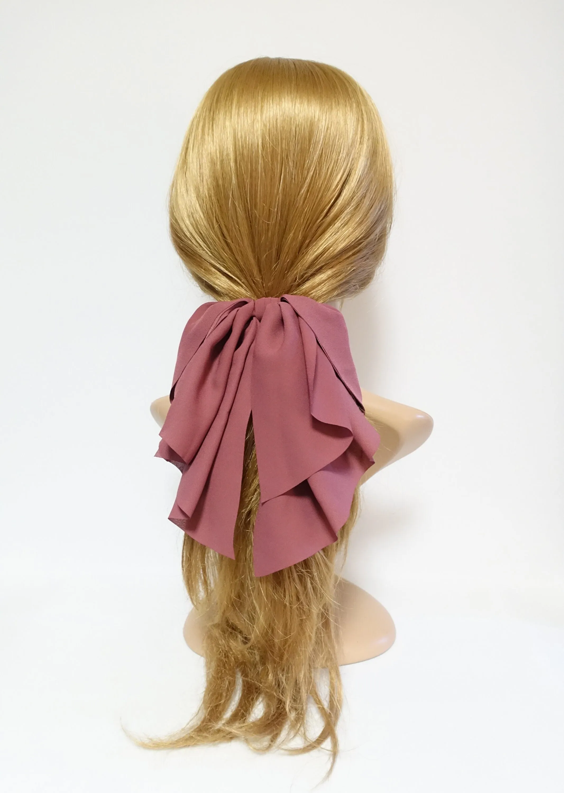 chiffon drape frill  layered  hair bow feminine style women hair accessories