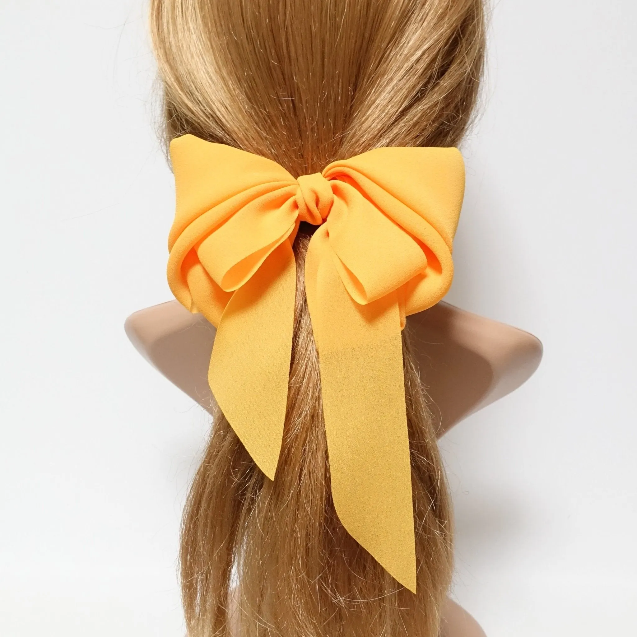 chiffon hair bow wing stacked style solid color VeryShine hair accessories for women