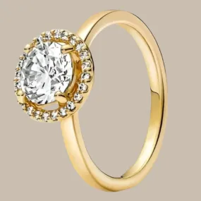 Classic Crown Round Gold Ring