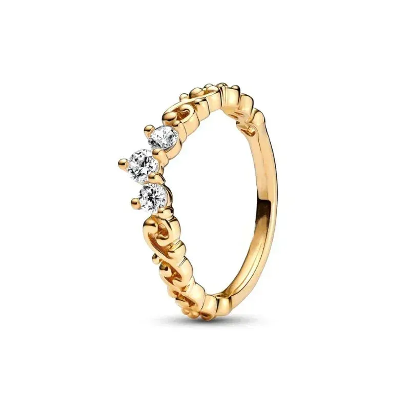 Classic Crown Round Gold Ring