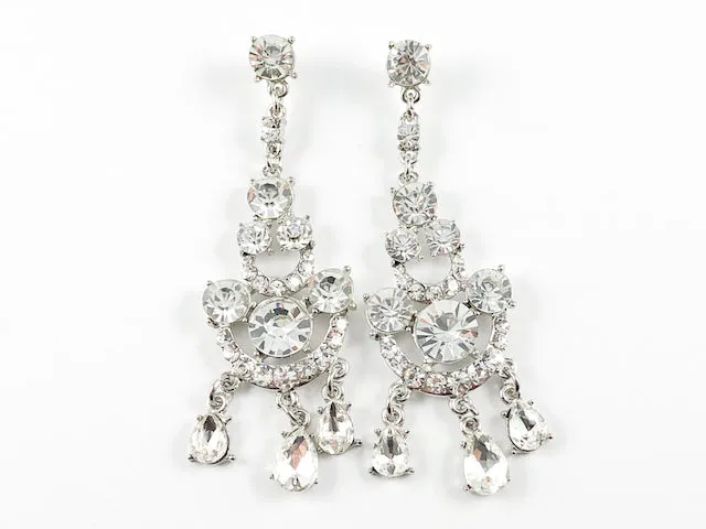 Clear Fancy Chandelier Earrings