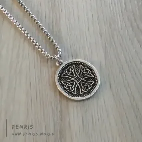 Coin Necklace Silver Celtic Cross