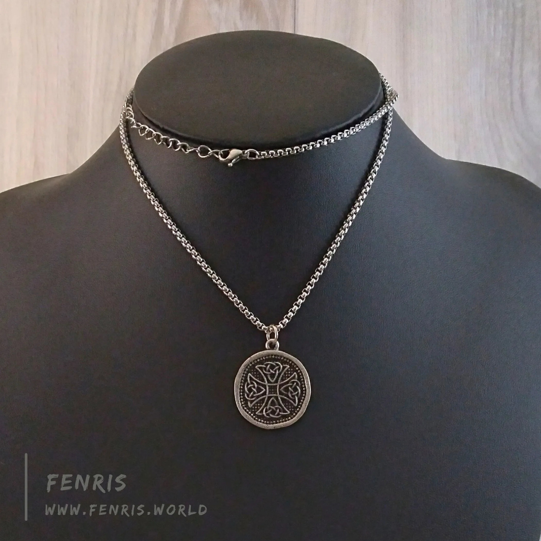 Coin Necklace Silver Celtic Cross