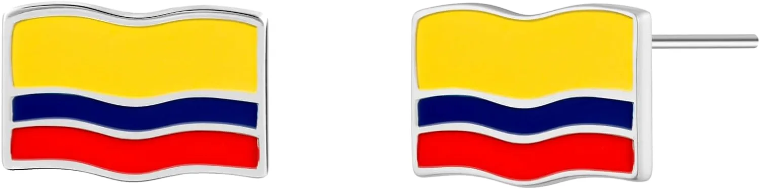 Colombia Flag Stud Earrings