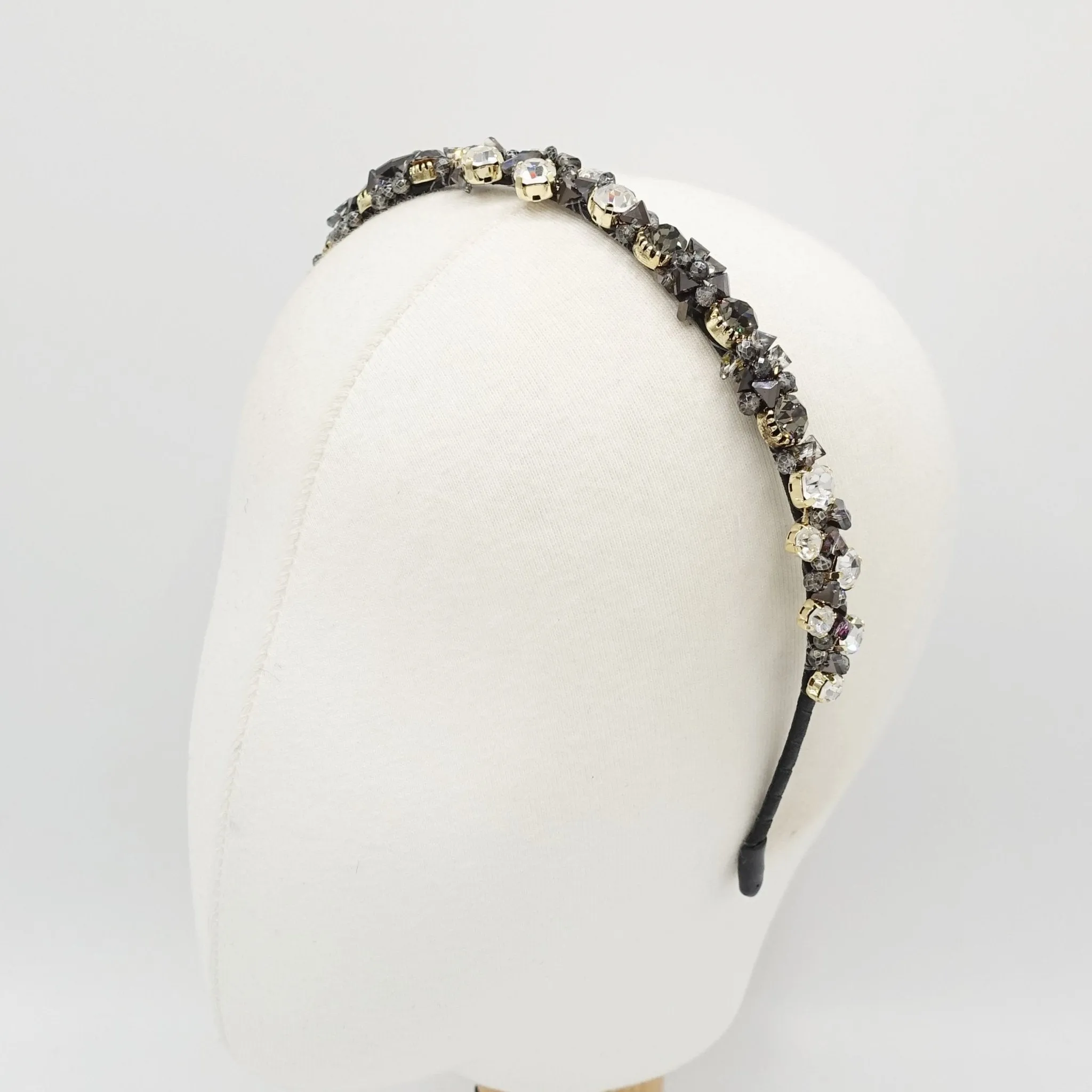 color crystal rhinestone embellished thin headband bling hairband for women