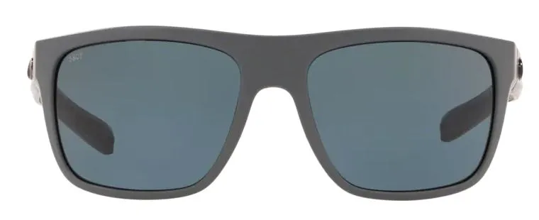 Costa Del Mar Broadbill Matte Gray Frame - Gray 580 Plastic Lens - Polarized Sunglasses