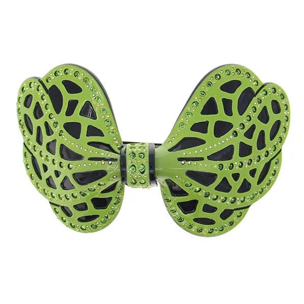 Crystalmood Cellulose Acetate Bow Hair Barrette w/ Rhinestones