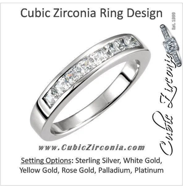 Cubic Zirconia Anniversary Ring Band, Style 12-658 (0.80 TCW Princess Channel)