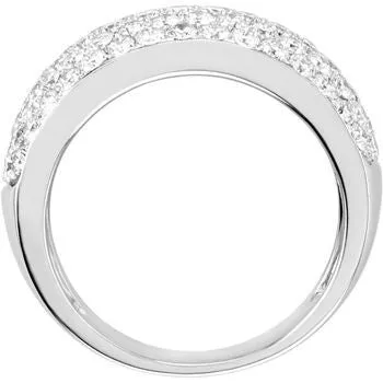 Cubic Zirconia Anniversary Ring Band, Style 1537 (Five Row Round Cut Wide Band)