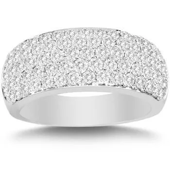 Cubic Zirconia Anniversary Ring Band, Style 1537 (Five Row Round Cut Wide Band)