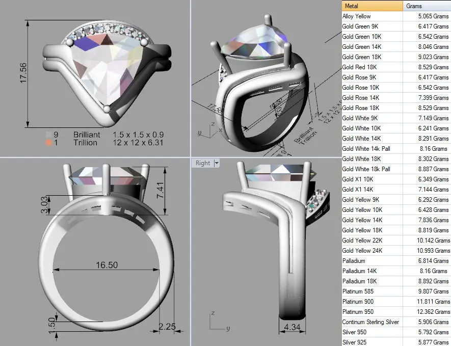 Cubic Zirconia Engagement Ring- Customer Designed Style 5810