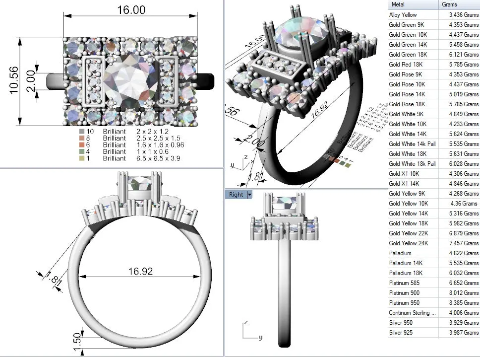 Cubic Zirconia Engagement Ring- Customer Designed Style 6120