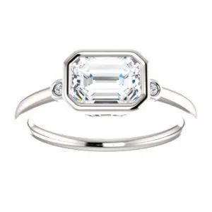 Cubic Zirconia Engagement Ring- The Analise (Customizable Emerald Cut)