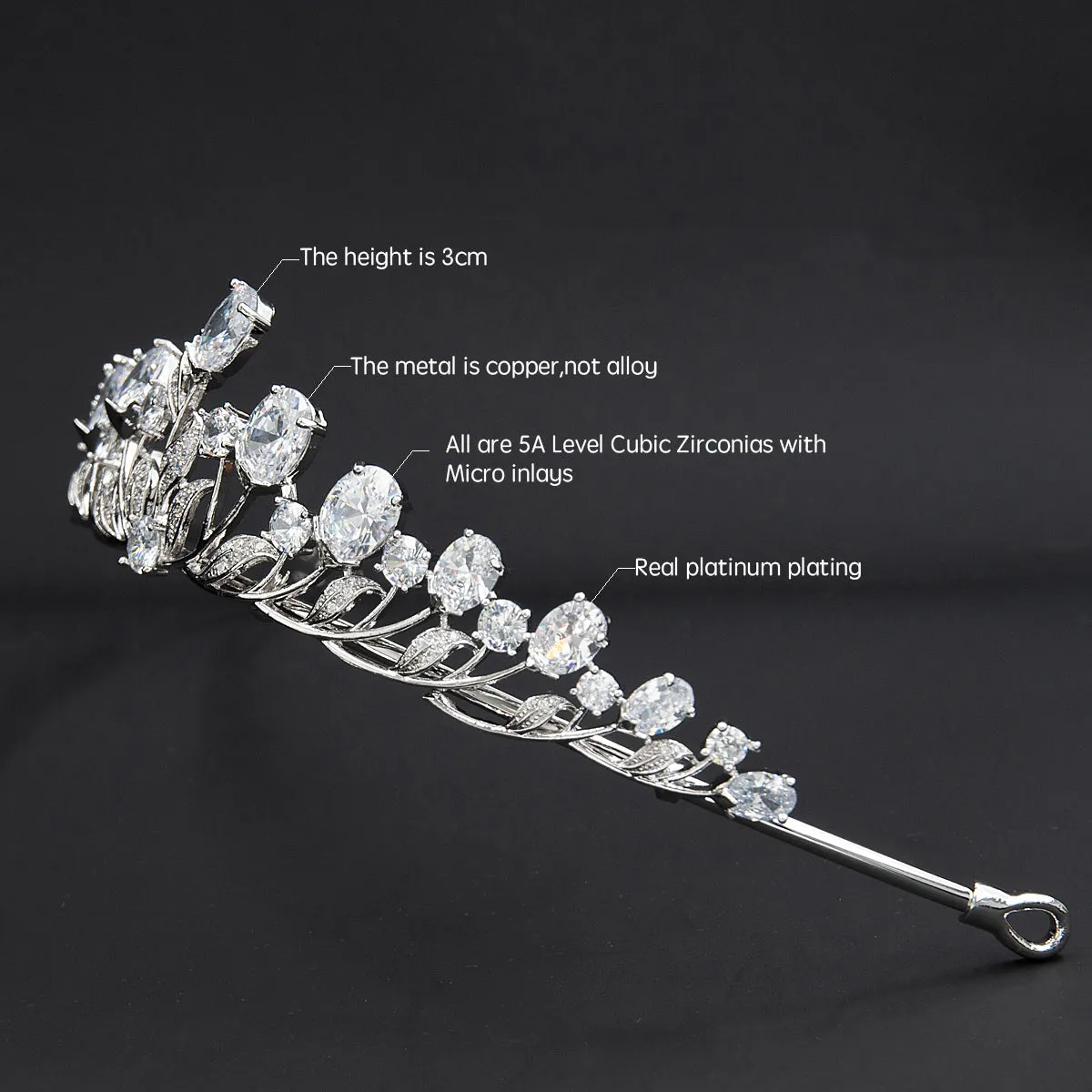 Cubic Zirconia Small Size Leaves Wedding Tiaras Crown for Little Flower Girl HG7054S