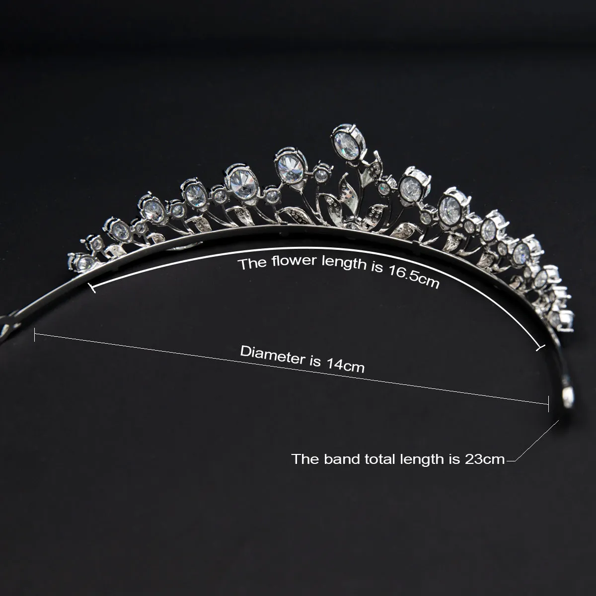 Cubic Zirconia Small Size Leaves Wedding Tiaras Crown for Little Flower Girl HG7054S