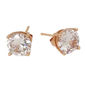 Cubic Zirconia Stud Rose Gold Earrings