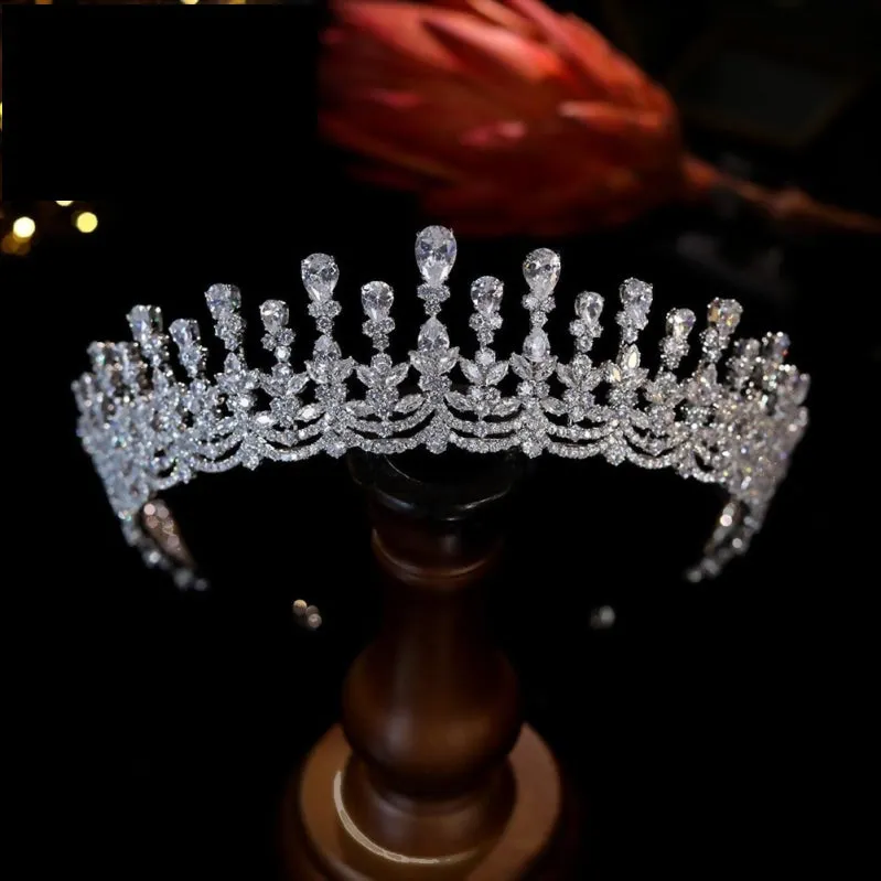 Cubic Zirconia Swage Roper Wedding Pageant Party Tiara Crown