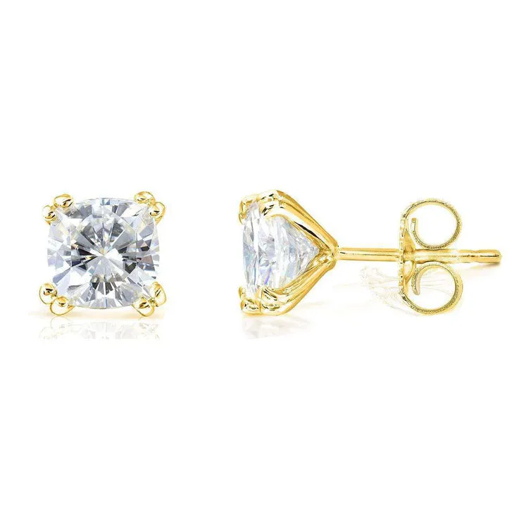 Cushion Moissanite Studs