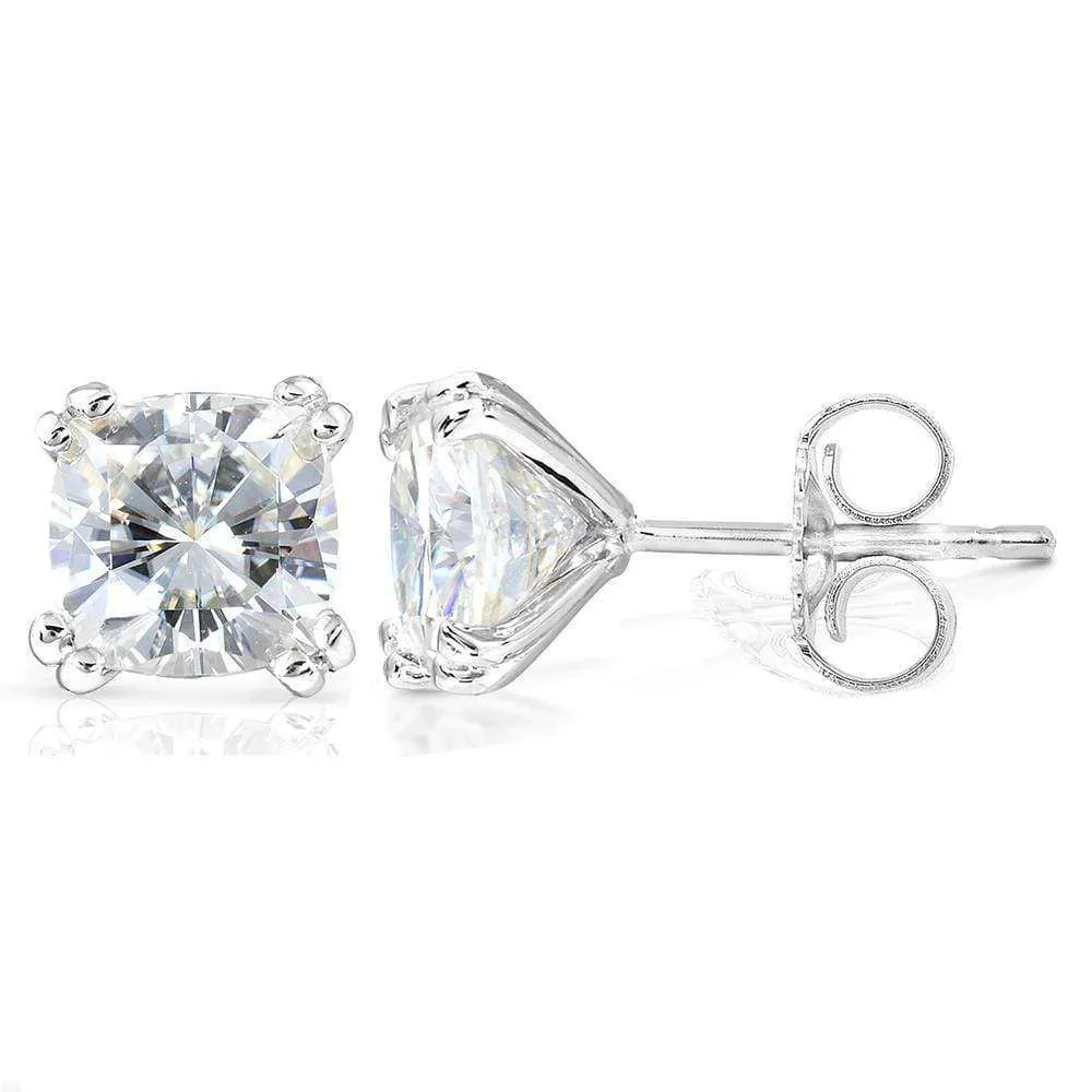 Cushion Moissanite Studs