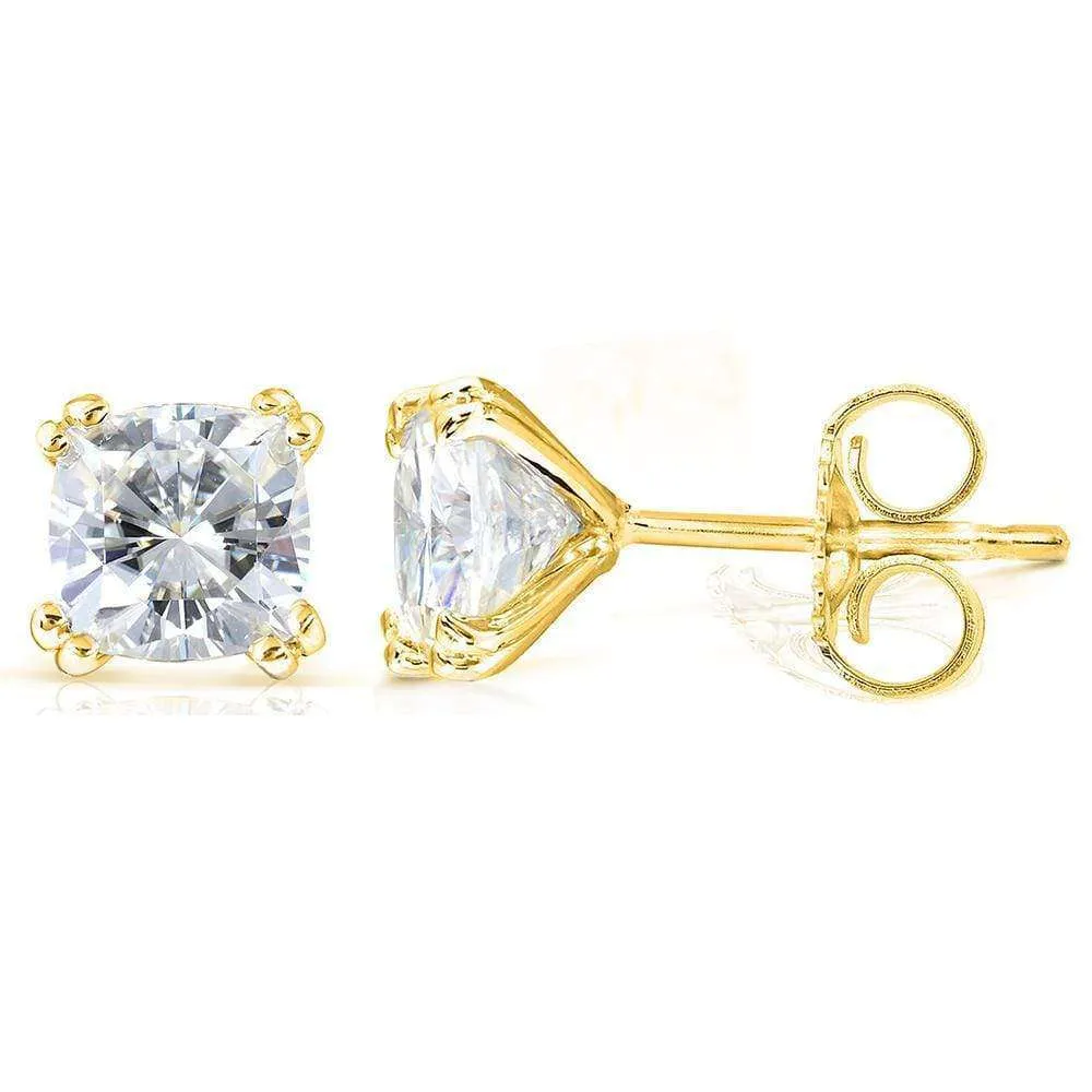 Cushion Moissanite Studs