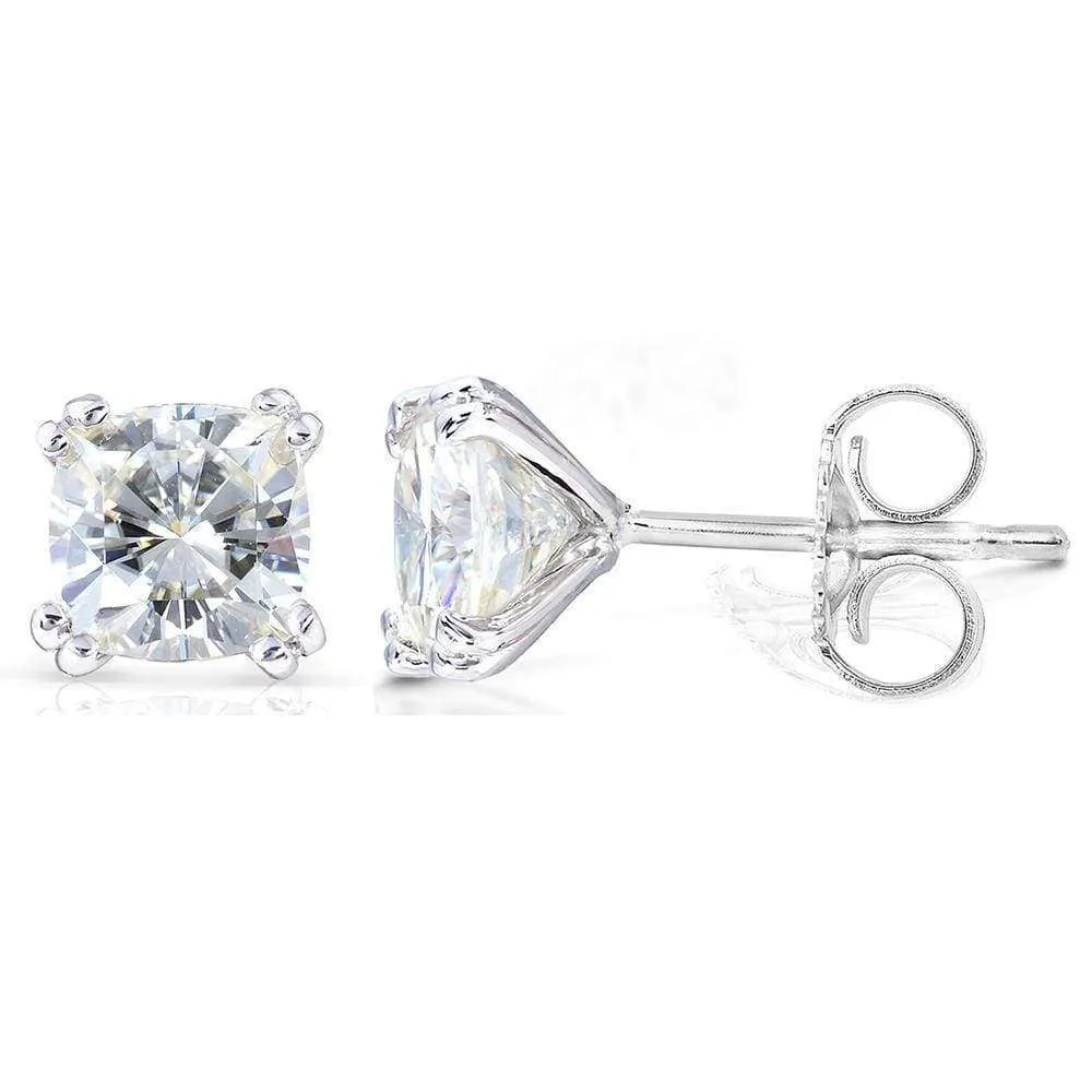 Cushion Moissanite Studs