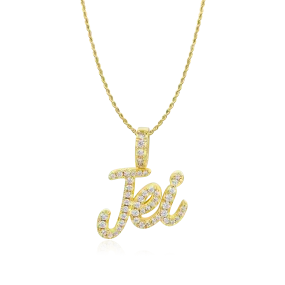 Custom 10K Solid Gold Font Pendant