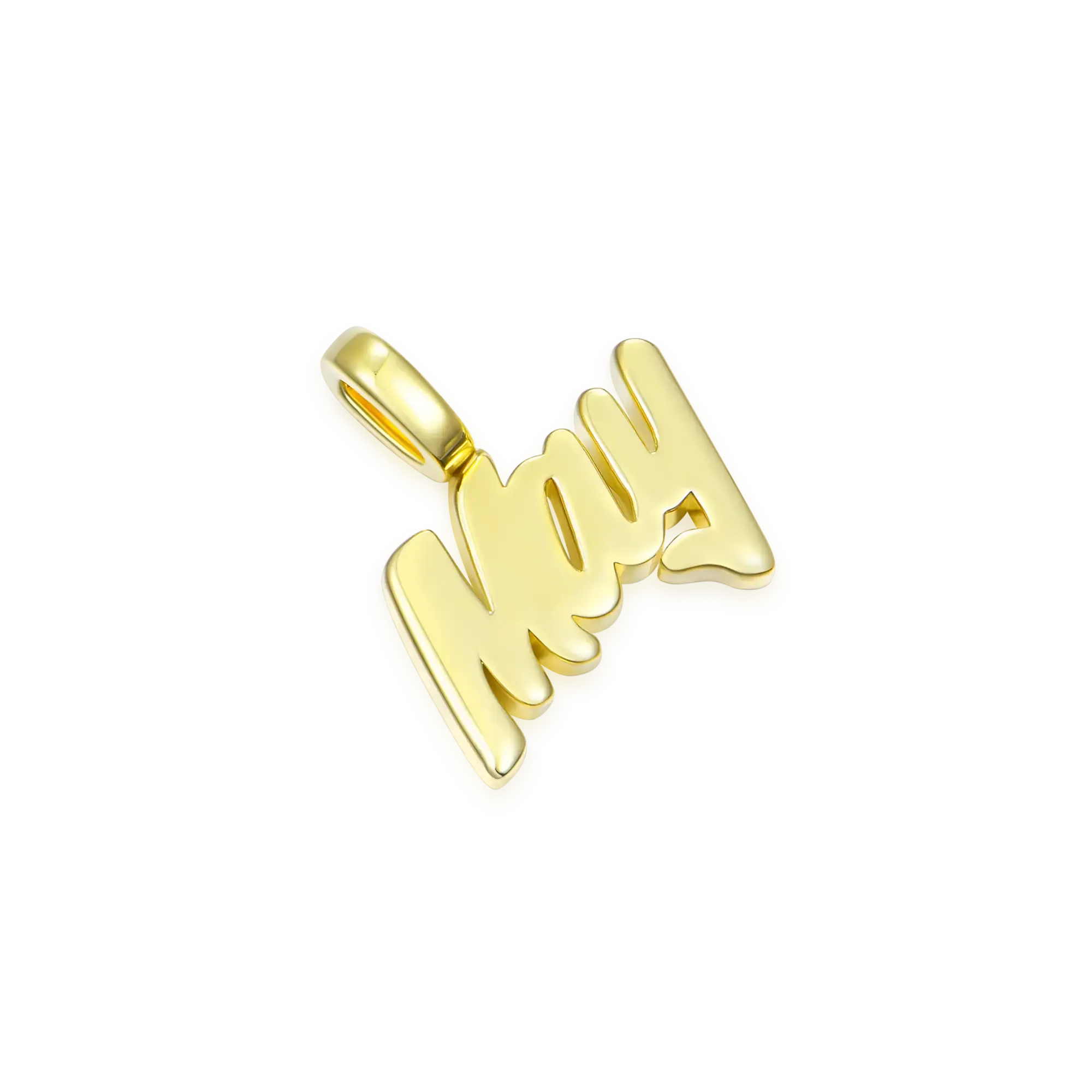 Custom 10K Solid Gold Font Pendant