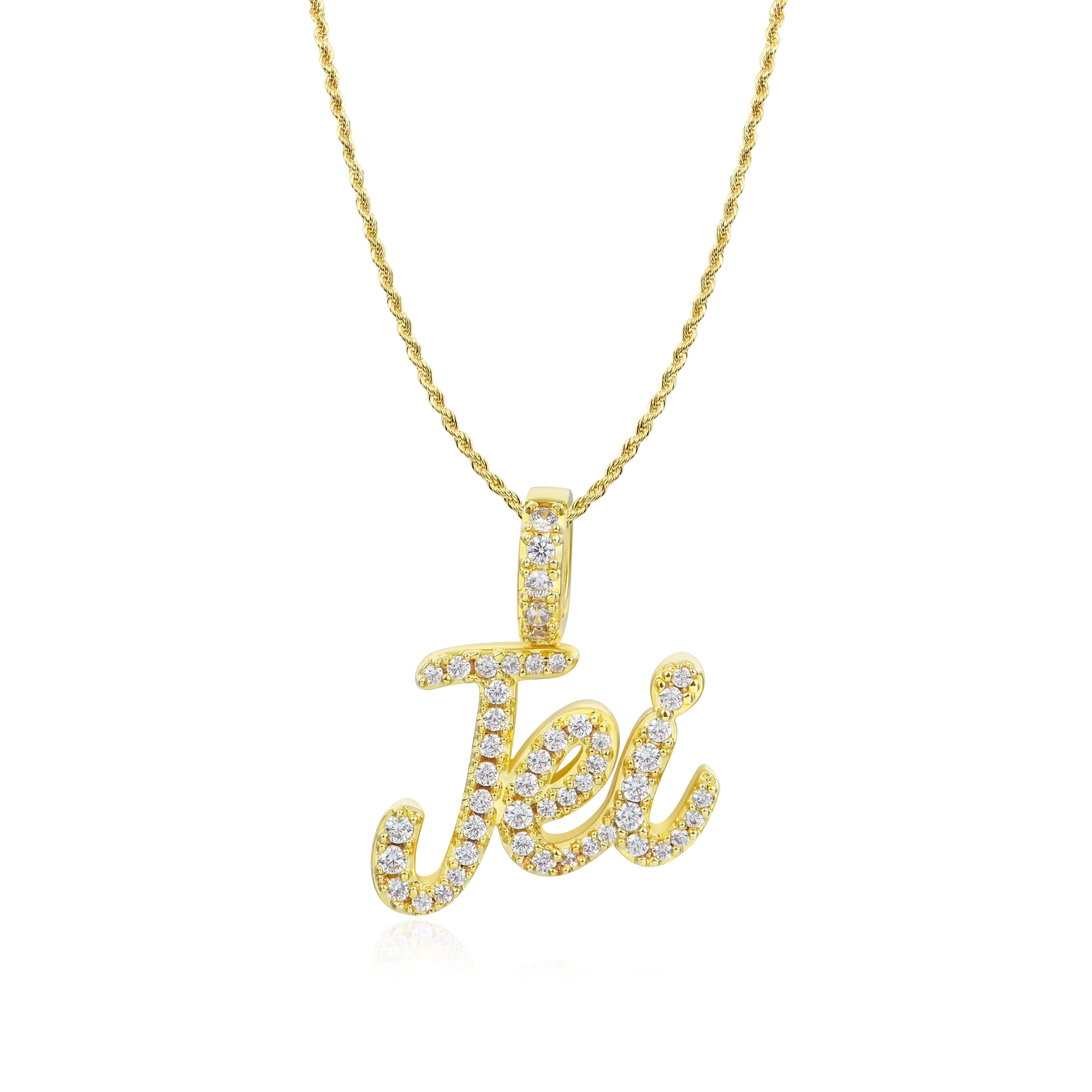 Custom 10K Solid Gold Font Pendant