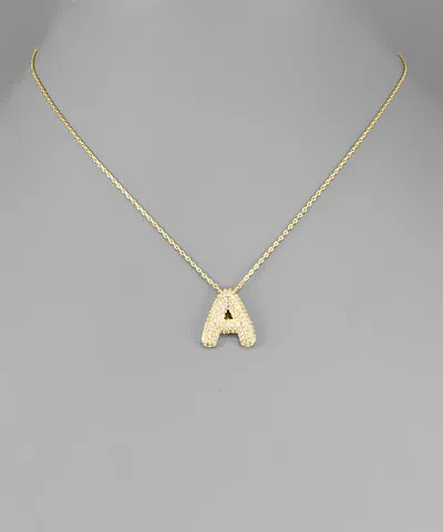 CZ Initial Necklace