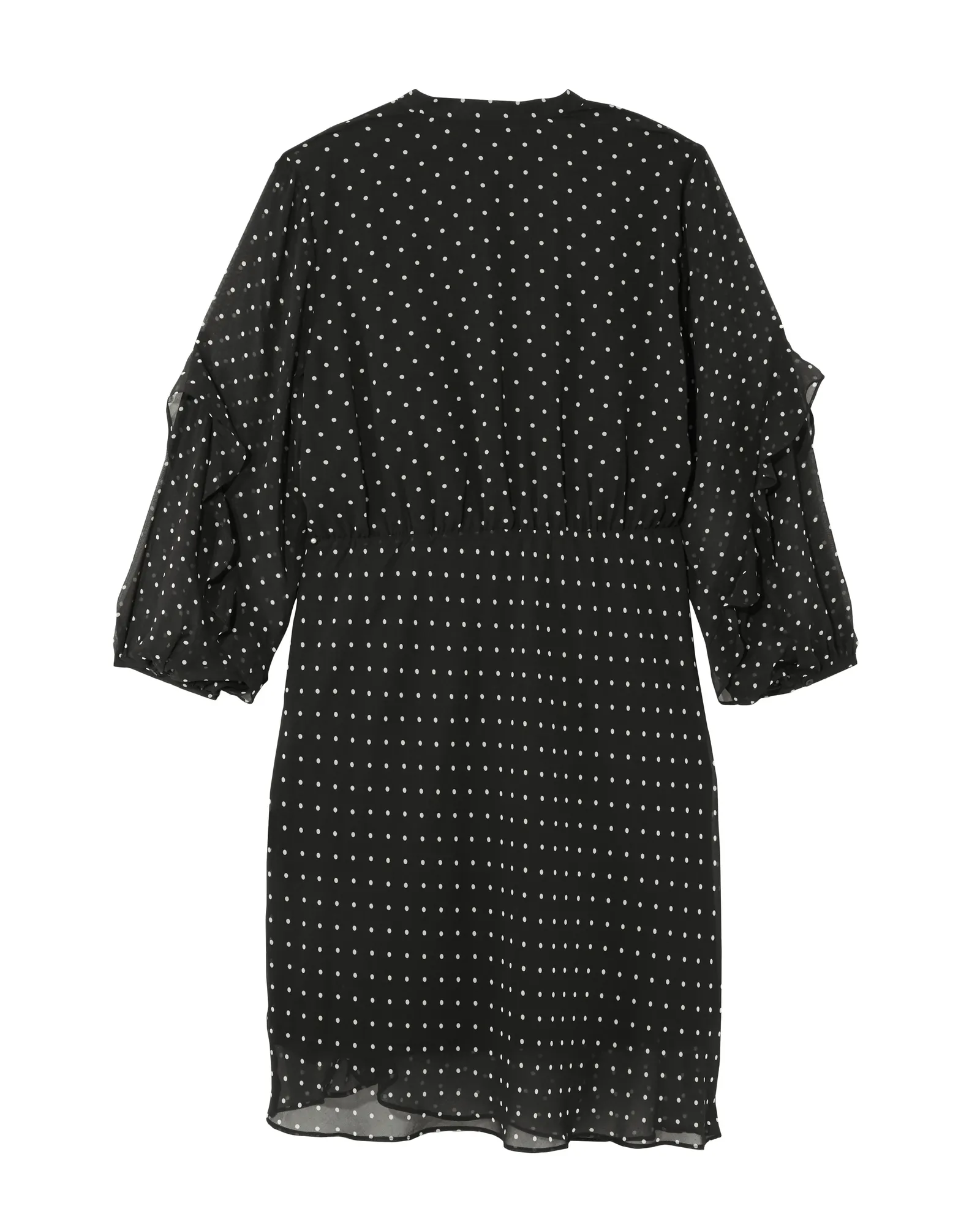 Danbury Ruffle Sleeve Dress | Black / White