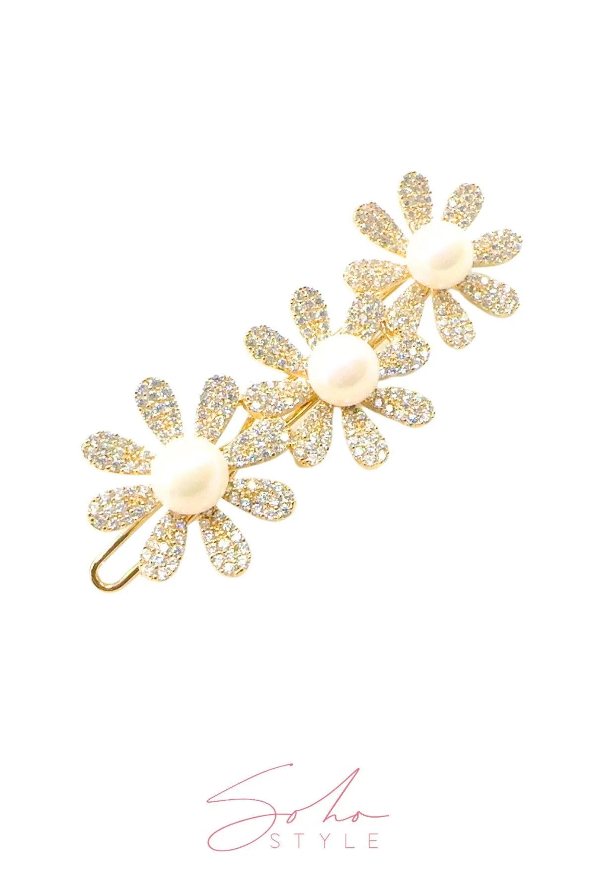 Dandelion Pearl Flower Barrette