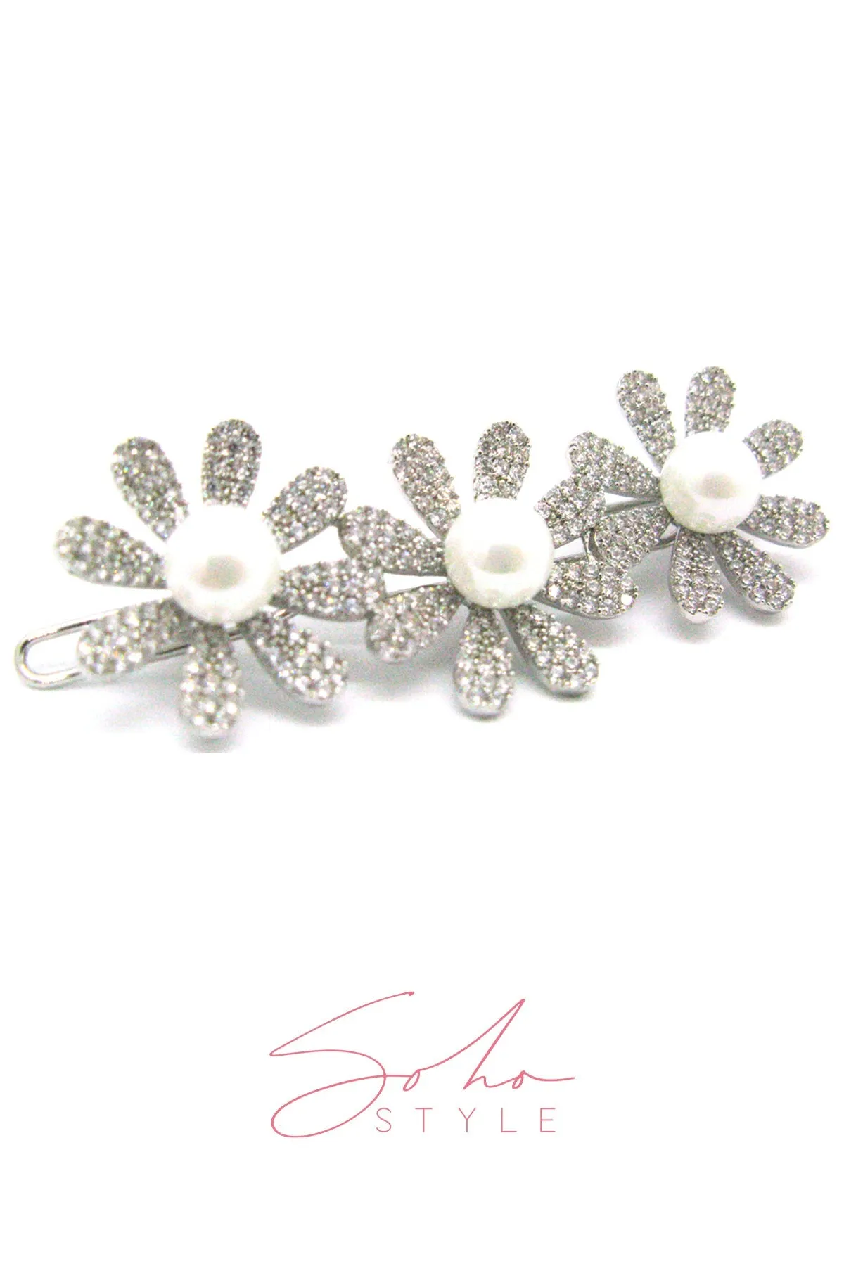 Dandelion Pearl Flower Barrette