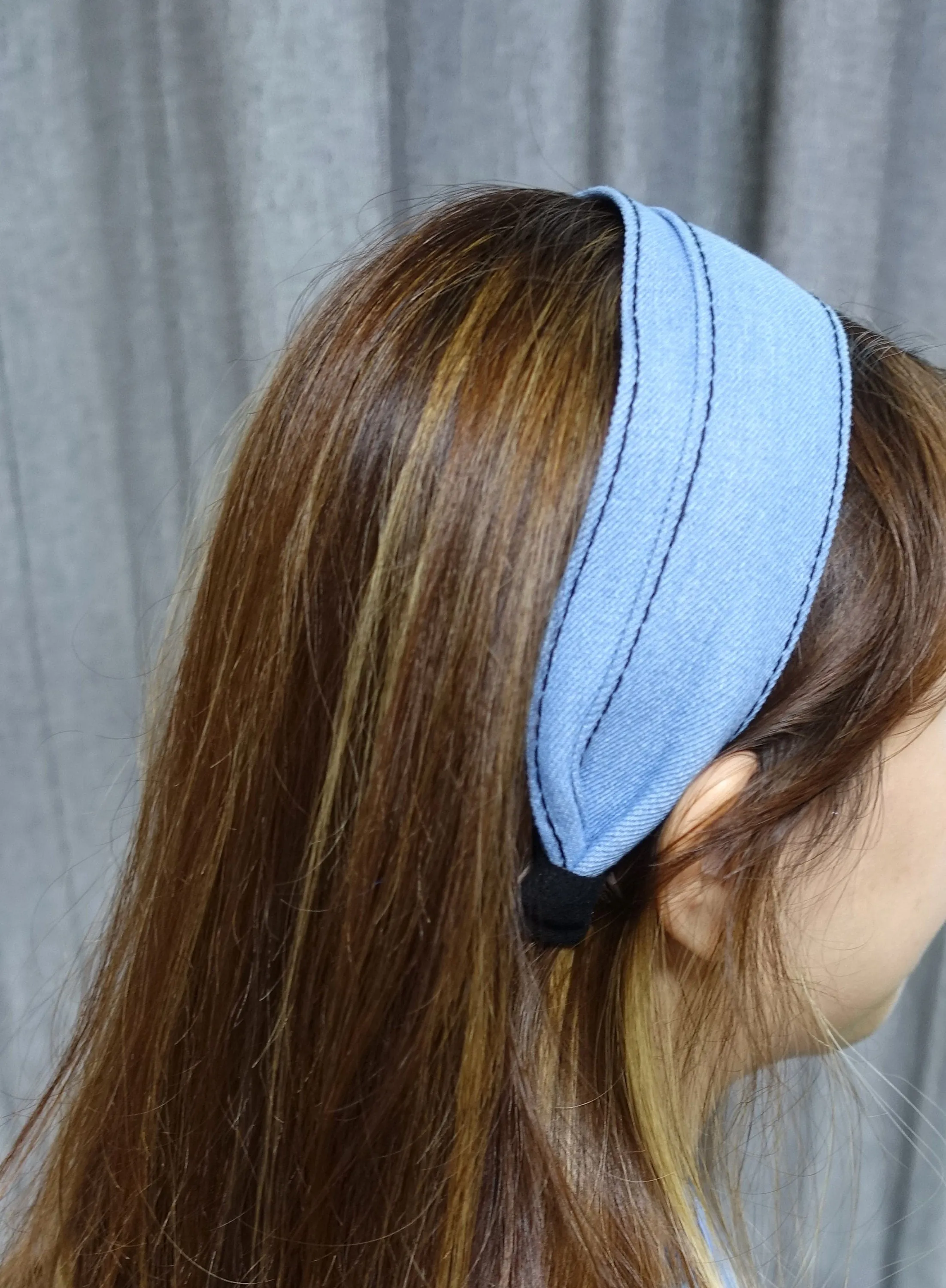 denim flat headband stitch hairband casual hair accessory for women