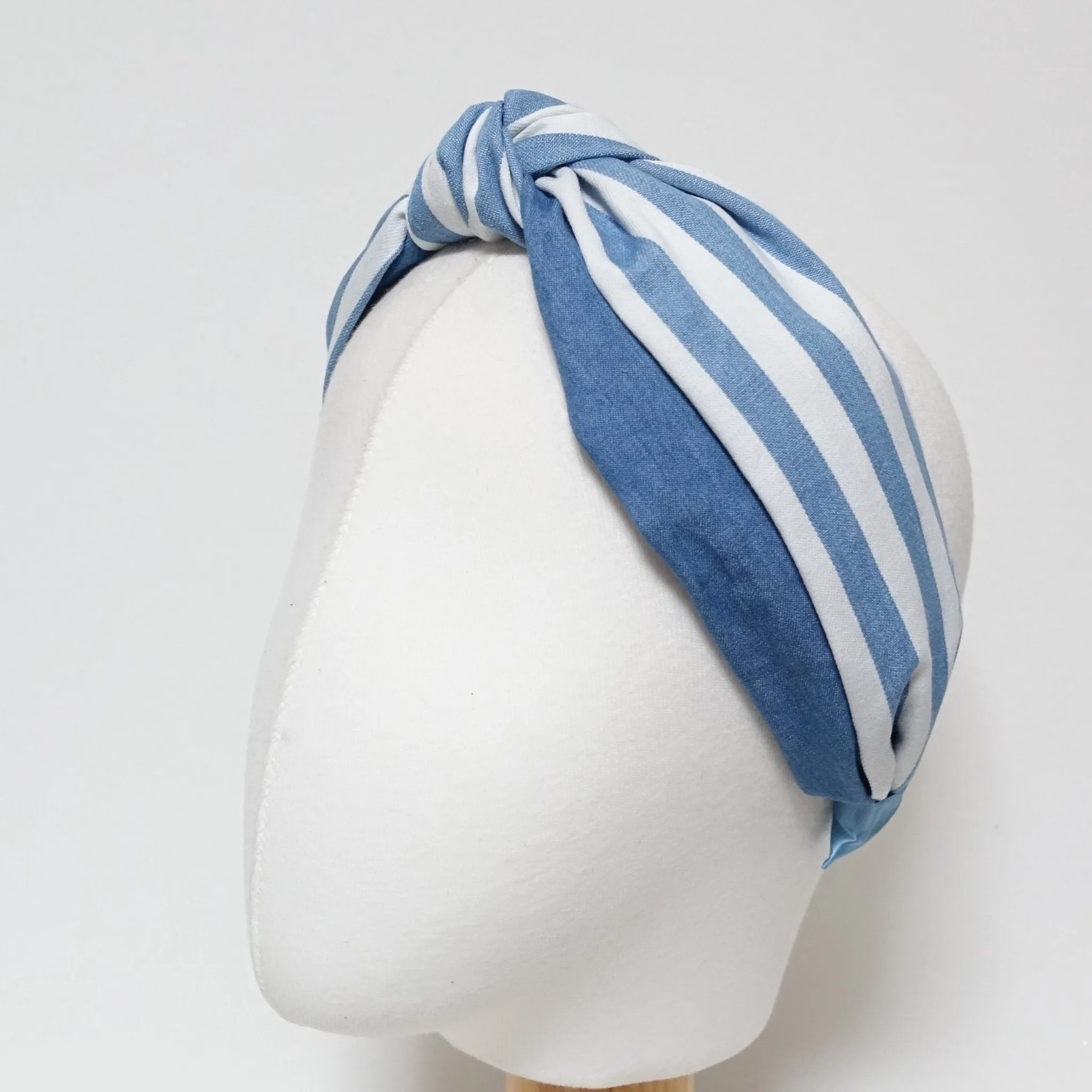 denim stripe solid mixed headband casual jean hairband woman hair accessory