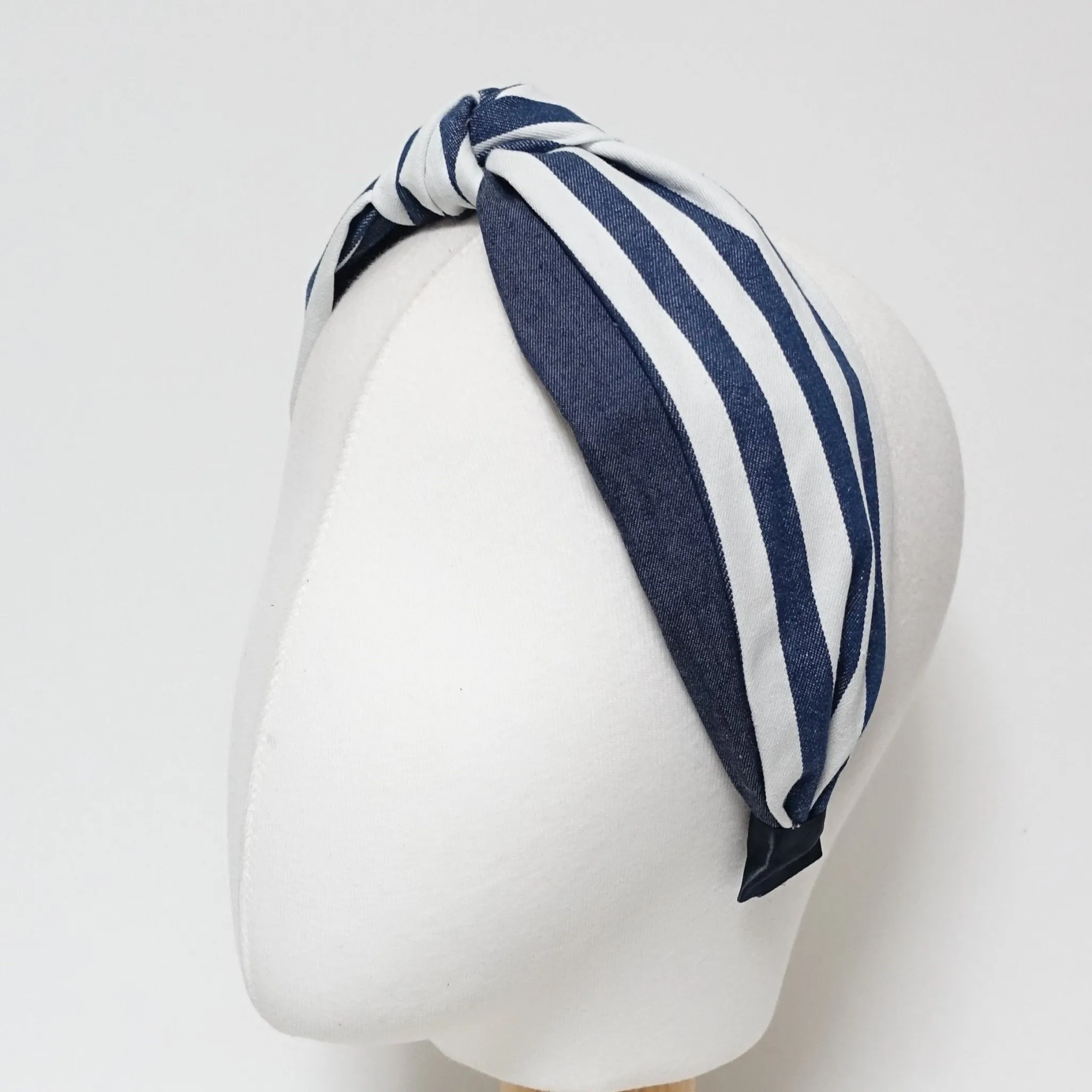 denim stripe solid mixed headband casual jean hairband woman hair accessory