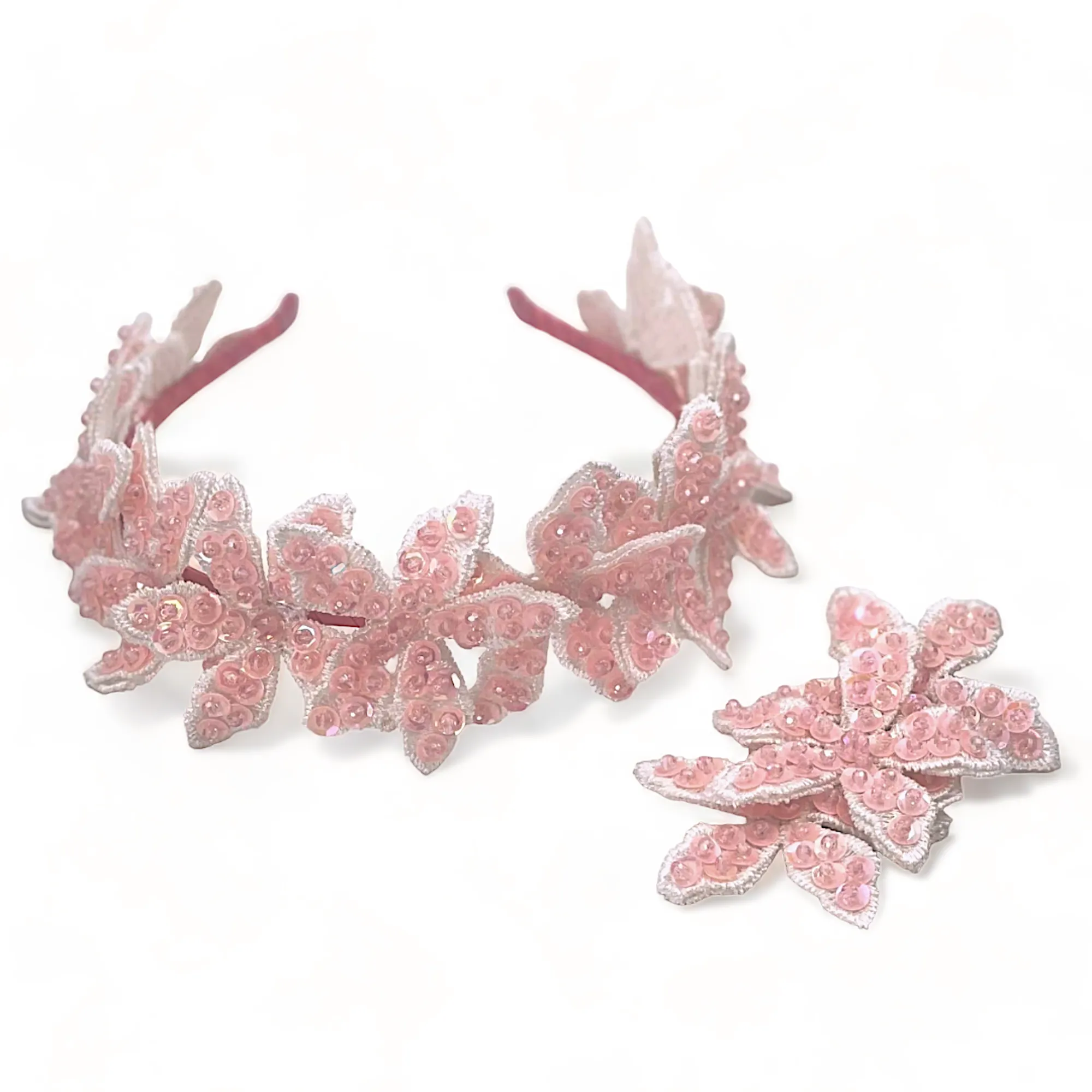 Designer Autumn Pink Flower Barrette