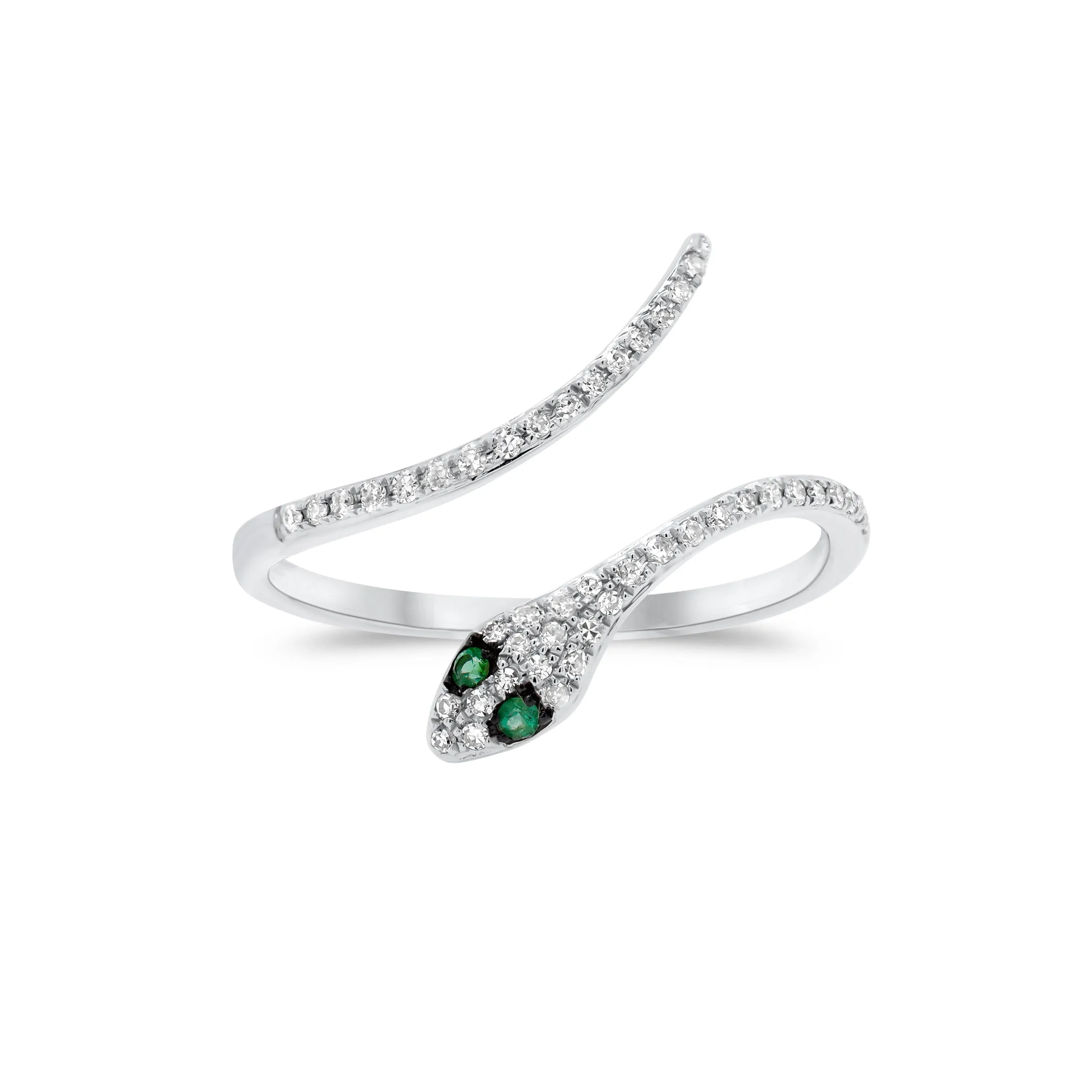 Diamond & Emerald Snake Ring