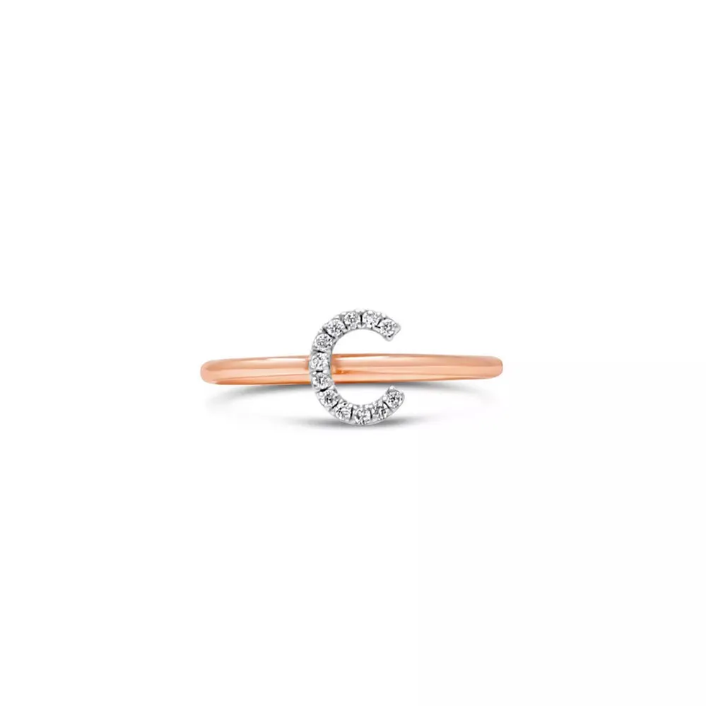 Diamond Mini Initial Ring