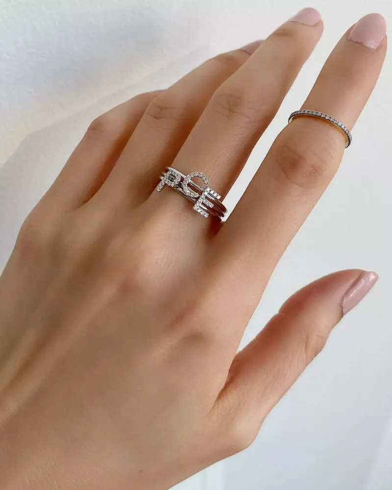 Diamond Mini Initial Ring