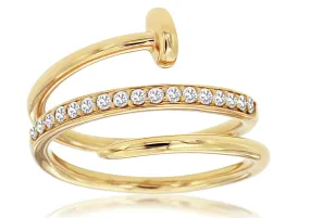 Diamond Nail Ring in 14kt Gold