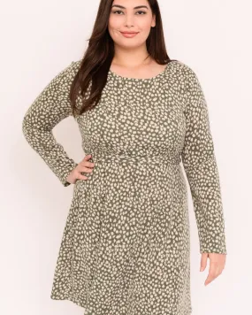 Diana Dot Print Dress | Olive Green / Ivory